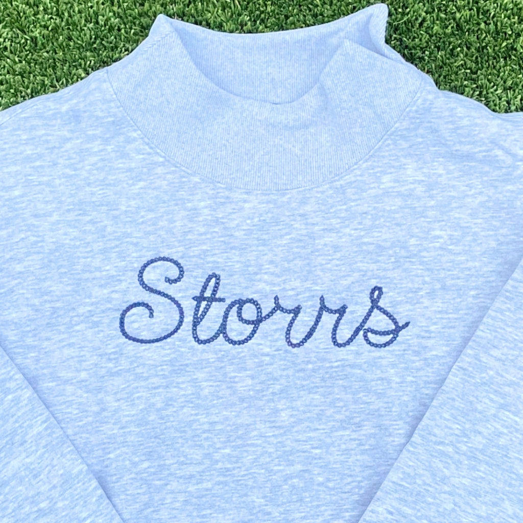 Chain Stitch Storrs Embroidered Mockneck