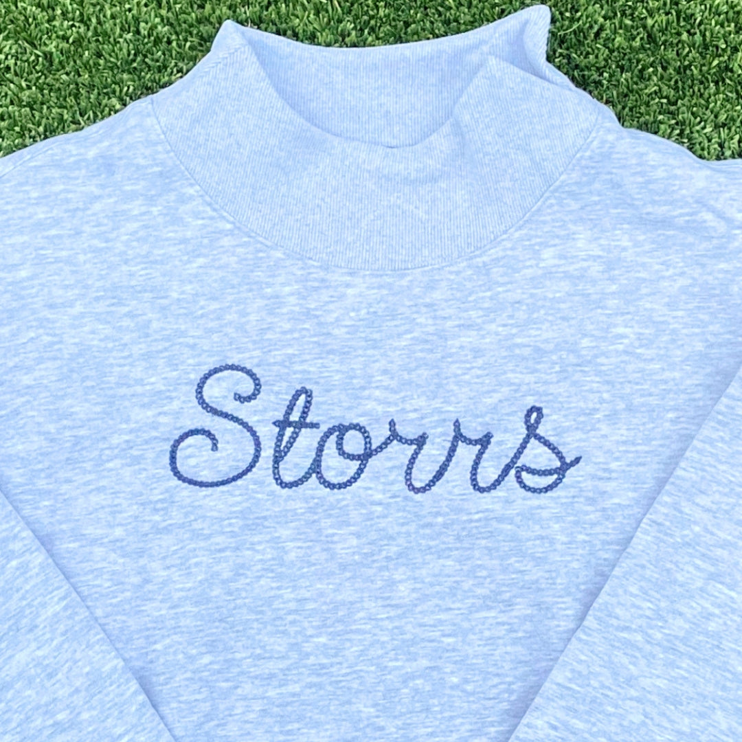 Chain Stitch Storrs Embroidered Mockneck