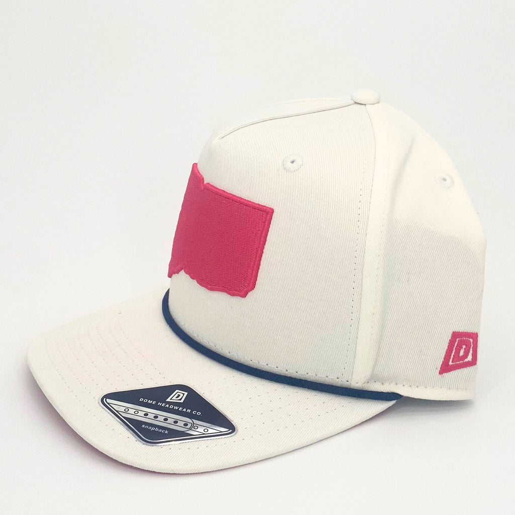 CT State Snapback (White/Pink)