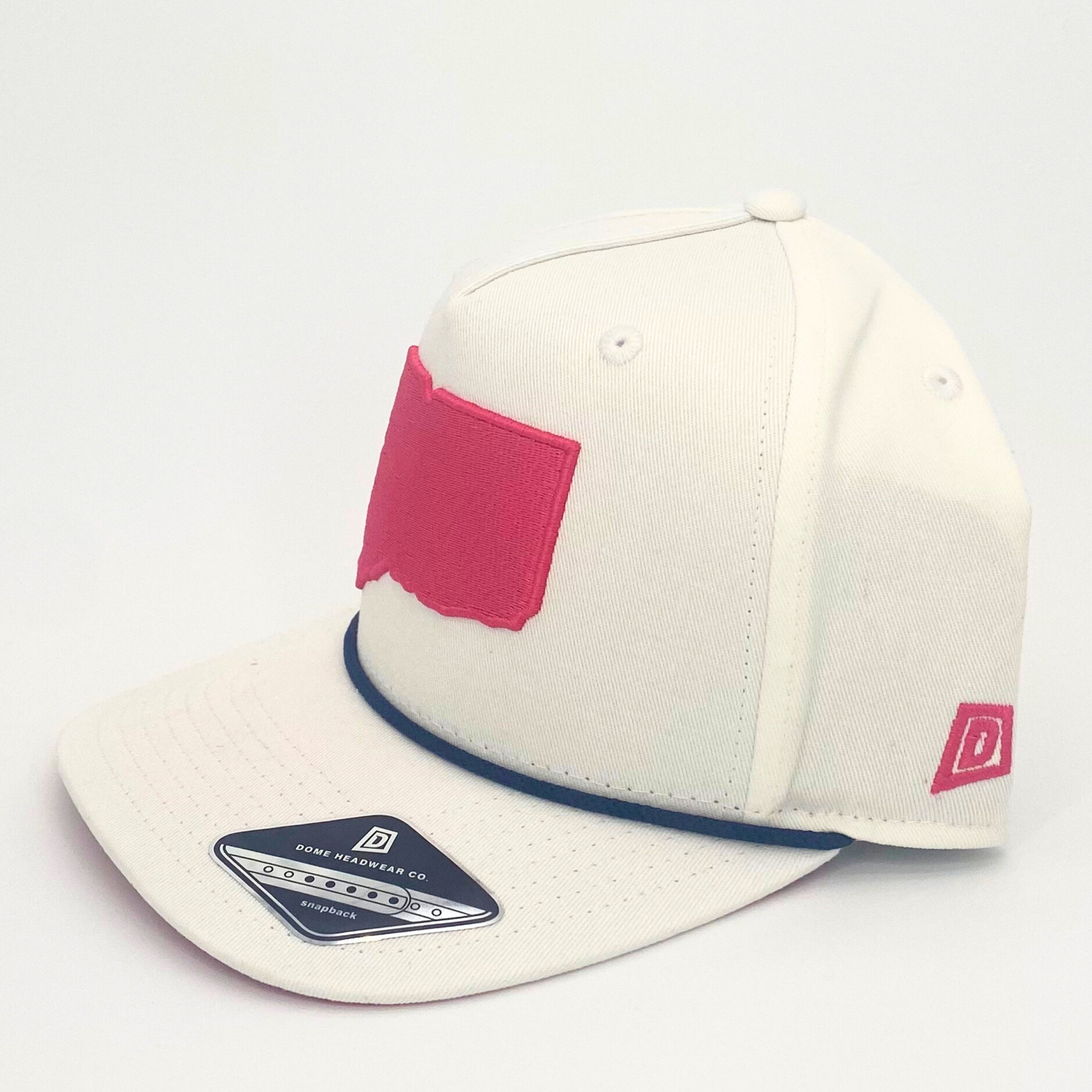 CT State Snapback (White/Pink)