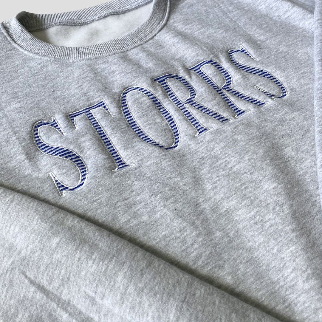 Vintage Striped Storrs Embroidered Crewneck