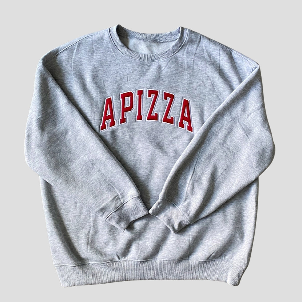 Apizza College Block Embroidered Crewneck