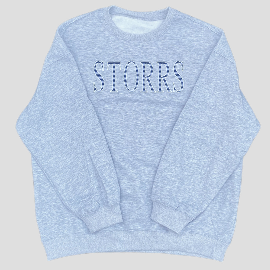 Vintage Striped Storrs Embroidered Crewneck