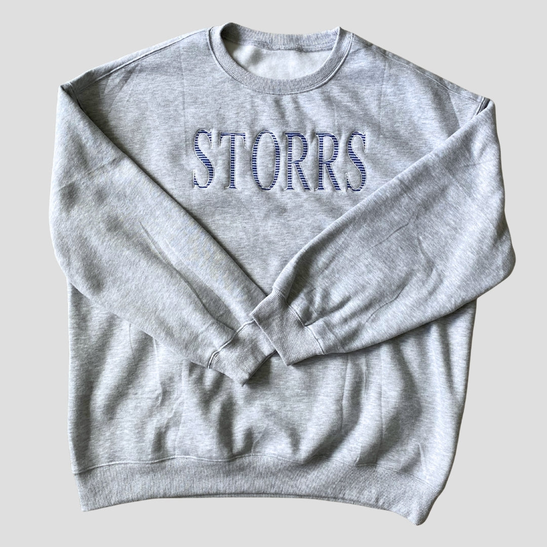 Vintage Striped Storrs Embroidered Crewneck