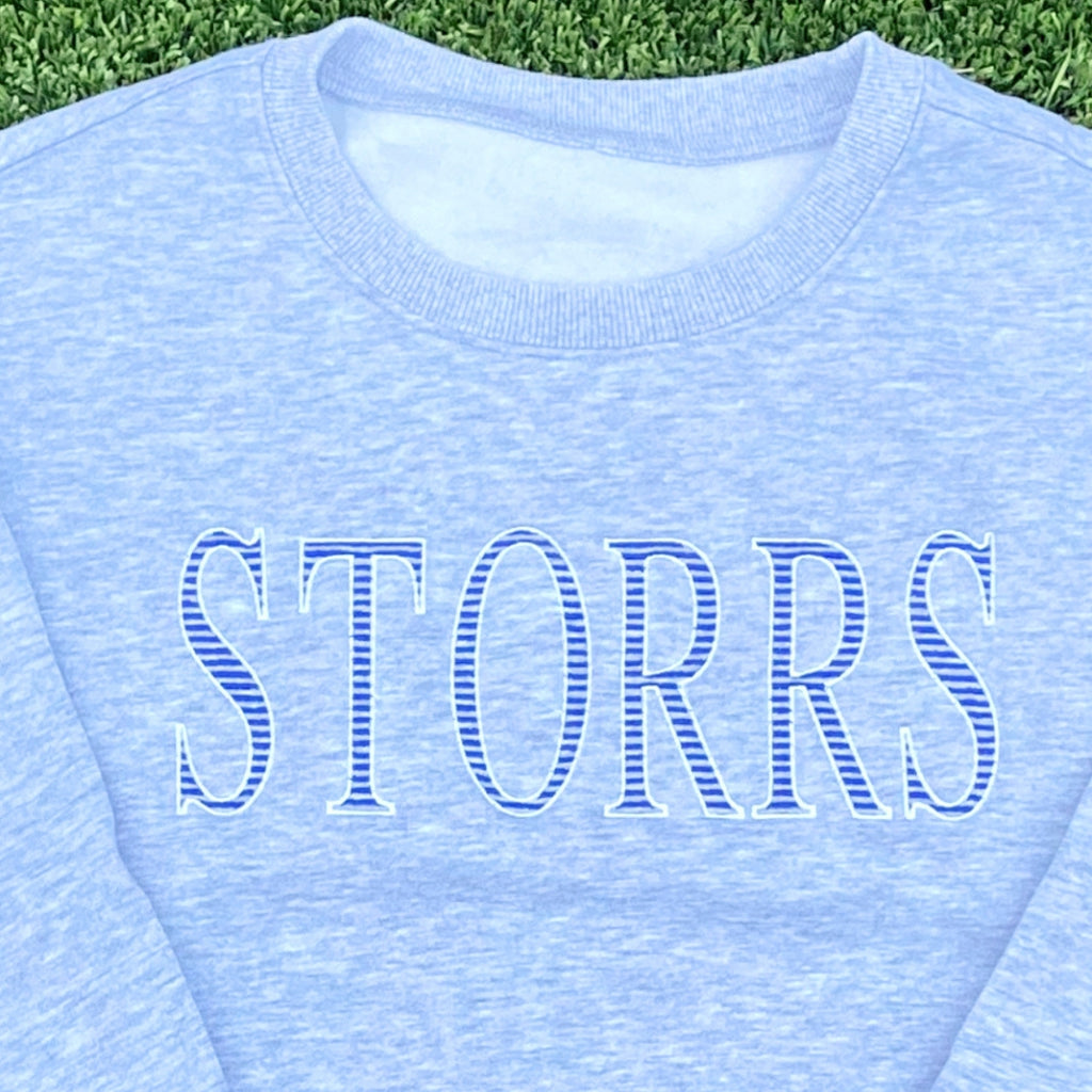 Vintage Striped Storrs Embroidered Crewneck