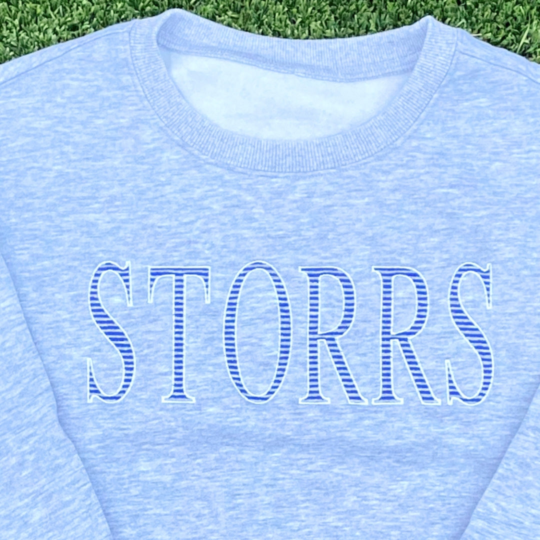 Vintage Striped Storrs Embroidered Crewneck