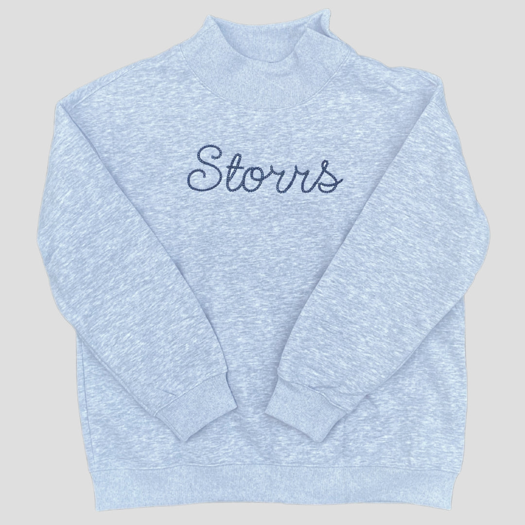 Chain Stitch Storrs Embroidered Mockneck